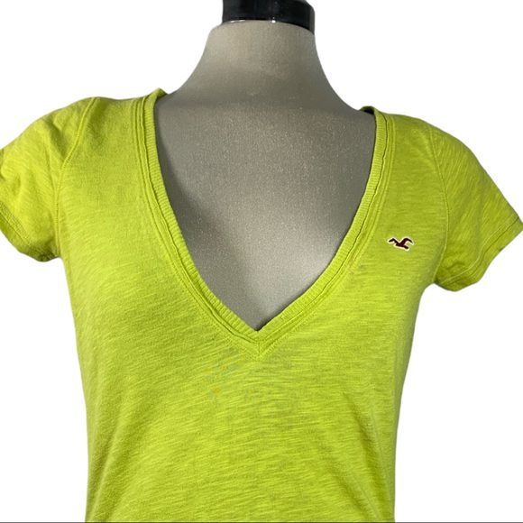 Hollister Green Short Sleeves V Neck T Shirt Size M - Picture 9 of 11